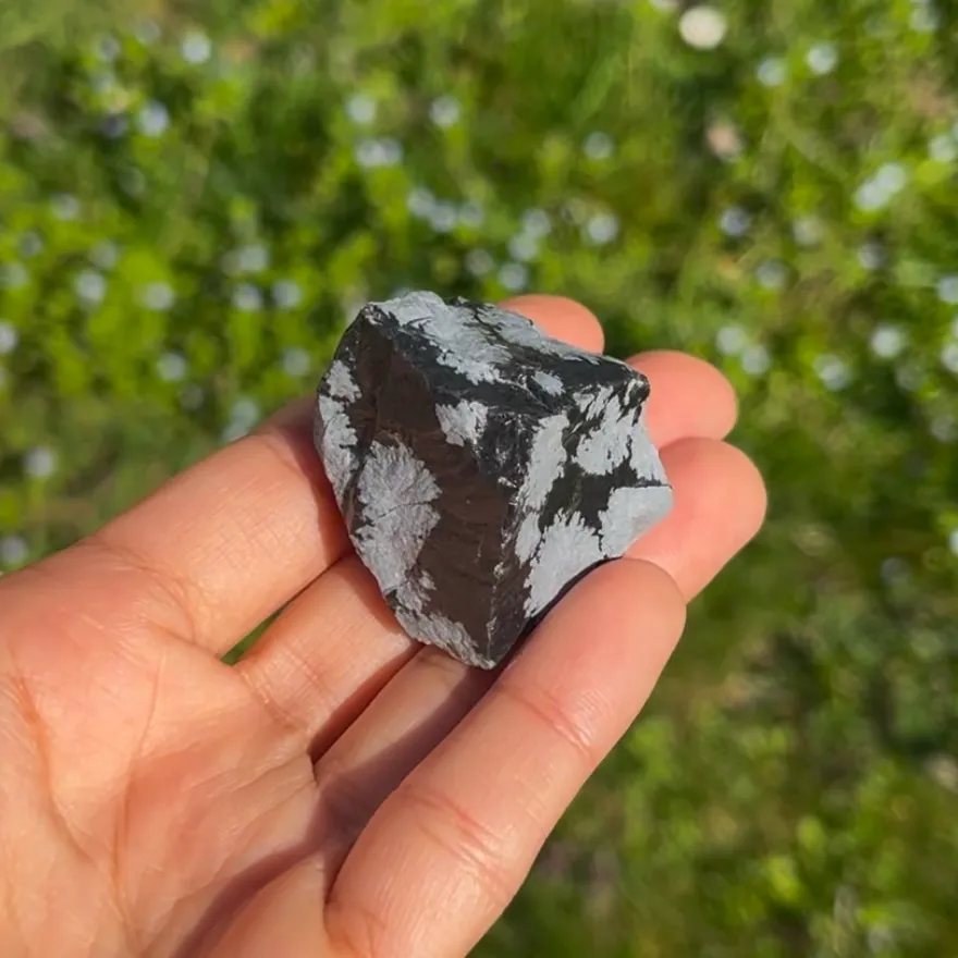 Obsidienne Flocon de Neige - Protection | Pierre brute